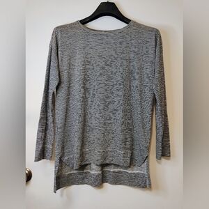 LOFT women's top size M in black and white stripes